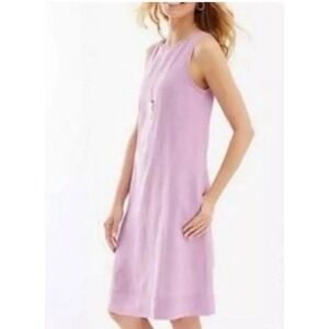 J. Jill Love Linen Lavender Purple Sleeveless Tank Dress M Pockets Spring Summer